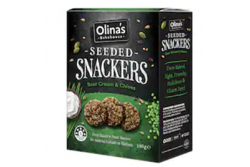Olina's Bakehouse Snackers Seeded Crackers Sour Cream & Chives 140g