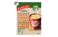 Cup A Soup Creamy Chicken & Corn With Croutons - Continental - 60g/ 2 Serves